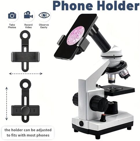 Adult and Student Compound Microscope - 40X-2000X High-Power Biological Microscope, with Dual LED Lighting, Suitable for School Laboratories and Home Education in Kuwait