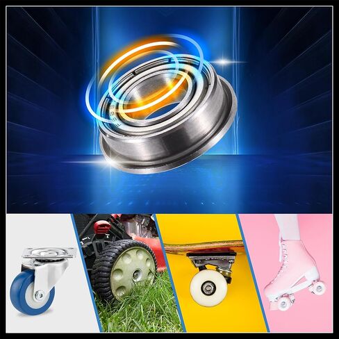 F688ZZ 8x16x5mm Double Metal Shield Single Row Flanged Ball Bearings Deep Groove Ball Bearings Silver Tone - Pack of 10 Durable Material in Kuwait