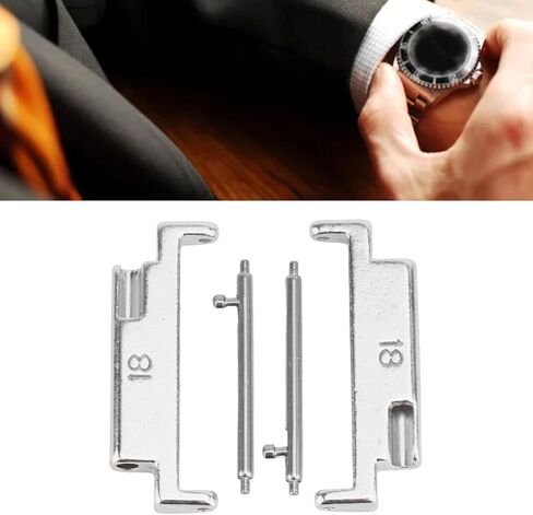 Brrnoo 18-22mm Metal Watch Band Adapter, Premium Connector Set for Smartwatches, Original Design, Easy to Install, with 2 Spring Bars, Universal Fit for Watch Bands in Saudi Arabia