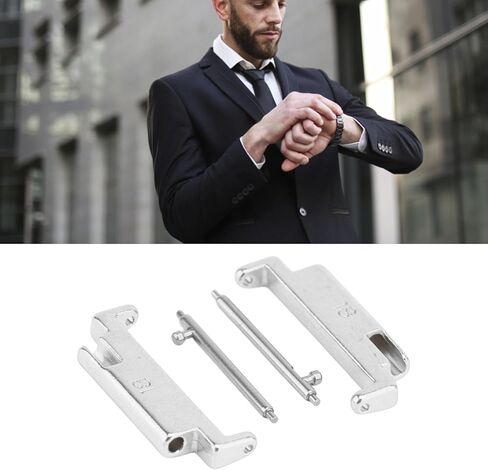 Brrnoo 18-22mm Metal Watch Band Adapter, Premium Connector Set for Smartwatches, Original Design, Easy to Install, with 2 Spring Bars, Universal Fit for Watch Bands in Saudi Arabia