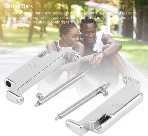 Brrnoo 18-22mm Metal Watch Band Adapter, Premium Connector Set for Smartwatches, Original Design, Easy to Install, with 2 Spring Bars, Universal Fit for Watch Bands in Saudi Arabia