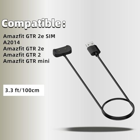 شاحن Amazfit GTR 2e SIM A2014/GTR 2e/GTR 2، متوافق مع Amazfit GTR mini، كابل شحن مغناطيسي USB بطول 3.3 قدم/1 متر in Kuwait