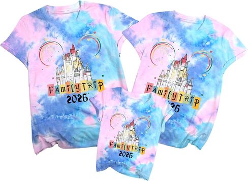 MYHALF Magical Family Shirts Matching 2026 Vacation Family Matching Outfits Mom and Mini Cute Summer Trip Clothes in Saudi Arabia