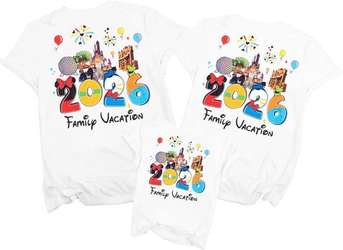 MYHALF Magical Family Shirts Matching 2026 Vacation Family Matching Outfits Mom and Mini Cute Summer Trip Clothes in Saudi Arabia