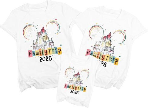 MYHALF Magical Family Shirts Matching 2026 Vacation Family Matching Outfits Mom and Mini Cute Summer Trip Clothes in Saudi Arabia
