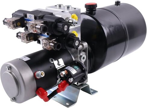 Solarhome 12V DC Double Acting Hydraulic Power Unit 8 Quart Steel Tank 3kW 1.8GPM 2900PSI SAE 8 Compatible with Dump Trailer Car Lifting in Kuwait