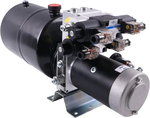 Solarhome 12V DC Double Acting Hydraulic Power Unit 8 Quart Steel Tank 3kW 1.8GPM 2900PSI SAE 8 Compatible with Dump Trailer Car Lifting in Kuwait