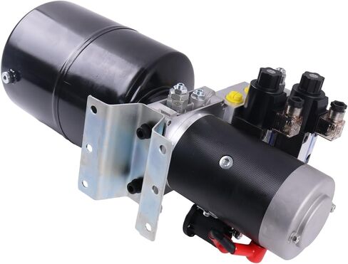 Solarhome 12V DC Double Acting Hydraulic Power Unit 8 Quart Steel Tank 3kW 1.8GPM 2900PSI SAE 8 Compatible with Dump Trailer Car Lifting in Kuwait