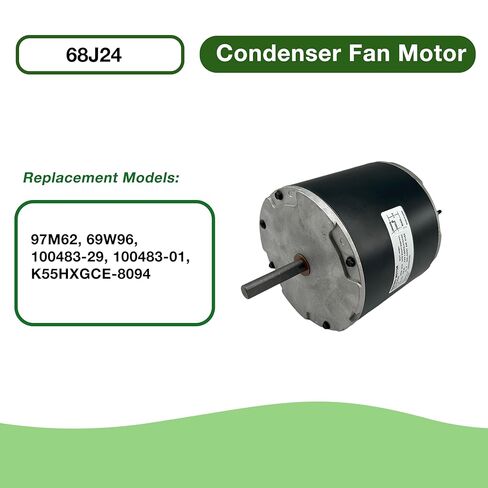 محرك مروحة مكثف 68J24 1/3 HP 208-230V 2.1A 1075 RPM يستبدل Lennox 68J2401 97M62, 69W96, 100483-29, 100483-01, K55HXGCE-8094 in Kuwait