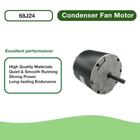 محرك مروحة مكثف 68J24 1/3 HP 208-230V 2.1A 1075 RPM يستبدل Lennox 68J2401 97M62, 69W96, 100483-29, 100483-01, K55HXGCE-8094 in Kuwait