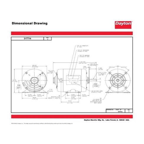 دايتون، 31TT14، مترو الأنفاق، 3Ph، 3/4hp، 1725، 208-230/460، EFF 81.1 in Kuwait