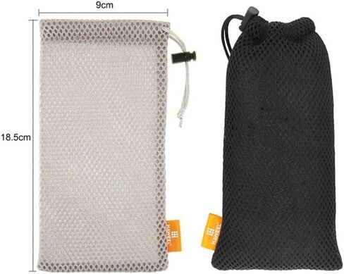 Nylon Drawstring Storage Bag 7.3x3.5 Inch – Mesh Pouch for Phone Charger Cable Organizer, Portable Multi-Function Electronics Accessory Case(Gray) in Kuwait