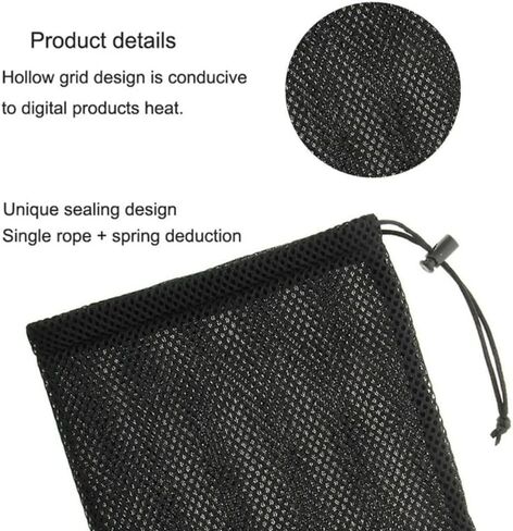 Nylon Drawstring Storage Bag 7.3x3.5 Inch – Mesh Pouch for Phone Charger Cable Organizer, Portable Multi-Function Electronics Accessory Case(Gray) in Kuwait