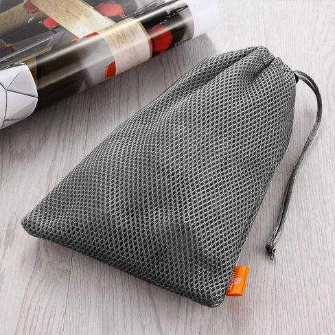Nylon Drawstring Storage Bag 7.3x3.5 Inch – Mesh Pouch for Phone Charger Cable Organizer, Portable Multi-Function Electronics Accessory Case(Gray) in Kuwait