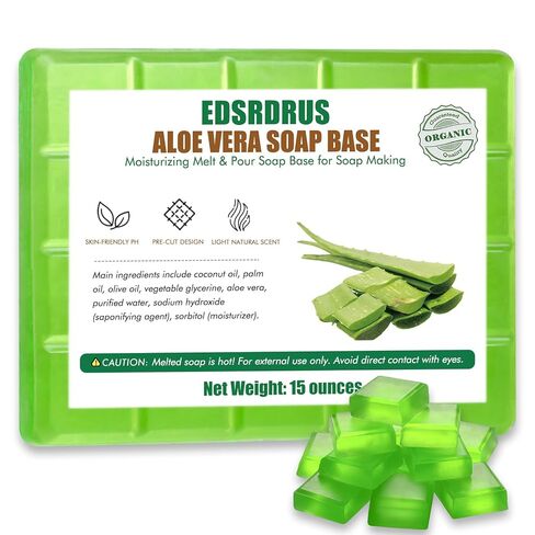 15 Ounces Glycerin Soap Base - Melt and Pour Soap Base for DIY Crafting, Easy to Cut, Vegan and Natural, Moisturizing and Gentle on Skin, Perfect for Soap Making Supplies (Transparent,15 Ounces) in Saudi Arabia