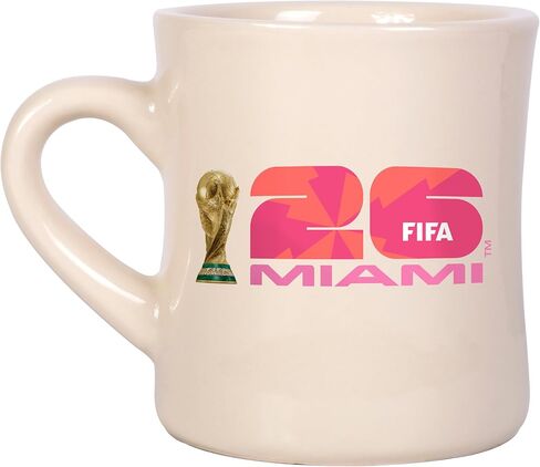 كوب العشاء بوزن 12 أونصة لكأس العالم لكرة القدم 2026 - سيراميك خالد بوزن 12 أونصة، لمعان ناعم على طراز العشاء، تصميم عتيق - رائع للمنزل أو للتحصيل in Kuwait