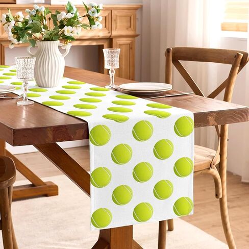 Tennis Party Decorations Tennis Table Runner Sport Balll Birthday Party Decor Game Day Baby Shower Dining Room Home Kitchen Table Decor in Kuwait