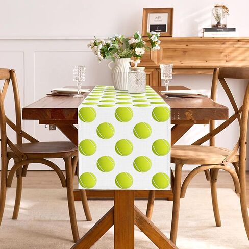 Tennis Party Decorations Tennis Table Runner Sport Balll Birthday Party Decor Game Day Baby Shower Dining Room Home Kitchen Table Decor in Kuwait