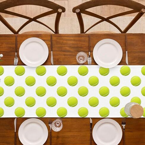 Tennis Party Decorations Tennis Table Runner Sport Balll Birthday Party Decor Game Day Baby Shower Dining Room Home Kitchen Table Decor in Kuwait