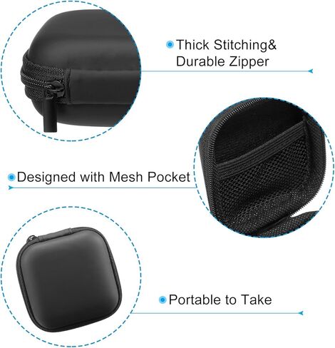 2.95x2.95 Electronic Organizer Case, 2Pcs EVA Hard Waterproof Square Travel Carrying Case with Zipper for Digital Multimeter, Camera, Charger Cord, Earphone, Black in Kuwait