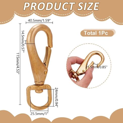 arricraft 1 Pc Brass Swivel Clasps Snap Hooks, Antique Golden Lobster Claw Clasps Heavy Duty Clips for Keychains Belting Straps Luggages Pet Chains Sports 11.5x4.05x1.45cm(4.53x1.59x0.57inch) in Kuwait