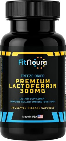 Enteric Coated Lactoferrin Supplement - Delayed Release Capsules | Grass Fed Bovine Lactoferrin | Immune Support, Boosts Immunity, Gut Health, Digestive Support | Low Lactose in Kuwait