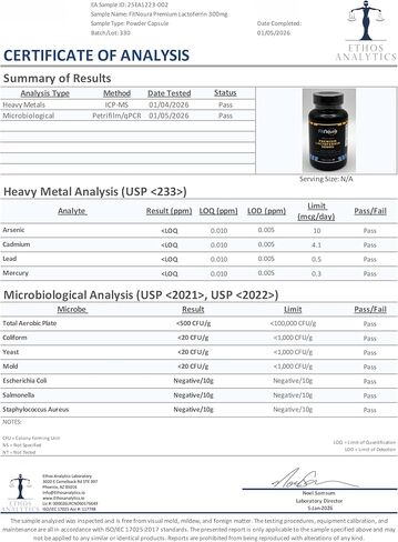 Enteric Coated Lactoferrin Supplement - Delayed Release Capsules | Grass Fed Bovine Lactoferrin | Immune Support, Boosts Immunity, Gut Health, Digestive Support | Low Lactose in Kuwait