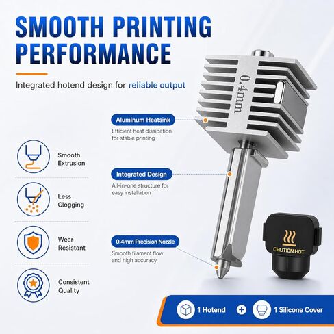 A1 Stainless Steel Hotend Kit with 0.4mm Hardened Steel Nozzle, All Metal Extruder Hot End & Heating Block Replacement, High Temp Resistant 3D Printer Accessory for Bambu Lab A1/A1 MINI in Kuwait