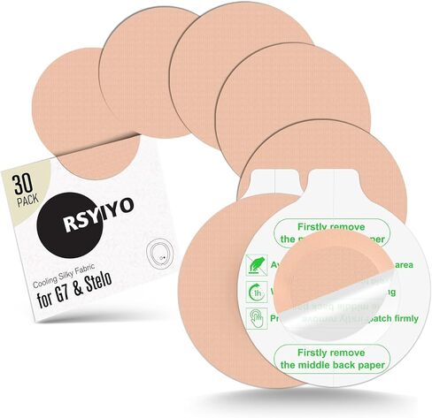 G7 فوق الرقع المقاومة للماء 30 حزمة Dexcom لاصقة لاصقة لـ G7 & Stelo CGM Tape Stelo Overpatch غير غراء مركزي سهل التقشير، علامة التبويب هيبوالرجينيك، خالية من اللاتكس، إقامة طويلة لمدة 15 يومًا in Kuwait