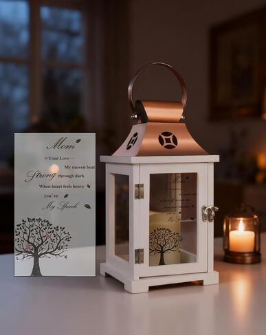 Memorial Lantern, Sympathy Gifts for Loss of Loved One Decorative Lily Flowers Christmas Memory Candle Outdoor Indoor for Funeral Bereavement Remembrance Grieving in Saudi Arabia