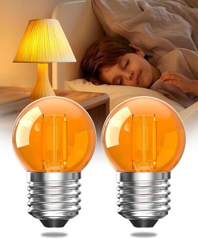 Bonlux G40 LED Low Watt Light Bulb,2W E26 Amber Bulb Equivalent 20 Watt, Low Lumen Light Bulb 2000K Dim Soft Warm Light for Bedroom Bathromm Accent Lighting(Non-Dimmable,2.36 x 1.57 inch) in Kuwait