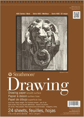 Strathmore (400-105 400 Series Drawing, Smooth Surface, 11x14, White, 24 Sheets in Saudi Arabia