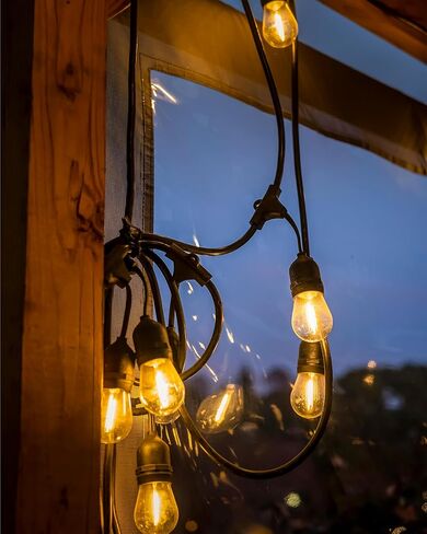 S14 LED Solar Replacement Bulbs,1W Equal to 5W,DC 3V Plastic E26 Screw Base Shatterproof & Waterproof Globe Bulbs Light for Outdoor String Lights,Patio Cafe Bistro Decor, 2700K Warm White,15 Pack in Kuwait