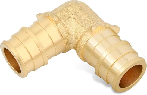 1/2 Inch PEX-A Expansion Elbow Fittings, ASTM F1960 Brass 90 Degree Elbow Connector, Lead-Free Brass PEX-A Pipe Fittings for Potable Water, Hot and Cold Plumbing, Hydronic Radiant Heating (10-Pack) in Kuwait