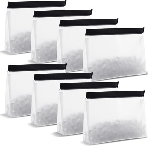 8 Pack Reusable Ice Storage Bags – 10" x 7.3" x 2.2" Leakproof Freezer Bags, BPA-Free EVA, Secure Zip Seal for Ice, Food & Travel in Kuwait