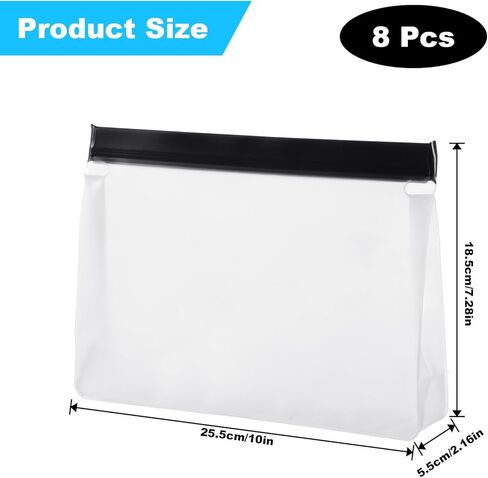 8 Pack Reusable Ice Storage Bags – 10" x 7.3" x 2.2" Leakproof Freezer Bags, BPA-Free EVA, Secure Zip Seal for Ice, Food & Travel in Kuwait