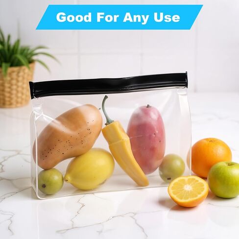 8 Pack Reusable Ice Storage Bags – 10" x 7.3" x 2.2" Leakproof Freezer Bags, BPA-Free EVA, Secure Zip Seal for Ice, Food & Travel in Kuwait