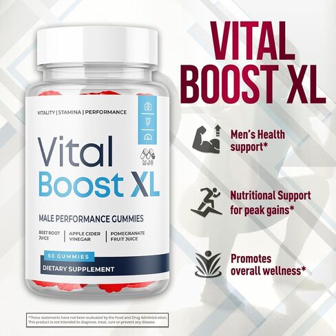 (عبوتان) علكات Vital Boost XL، علكات VitalBoost XL الرسمية للرجال مع جميع المكونات الطبيعية، Vital Boost XL المتقدمة لدعم الصحة مع فيتامينات نمط الحياة النشطة المتميزة (120 علكة) in Kuwait