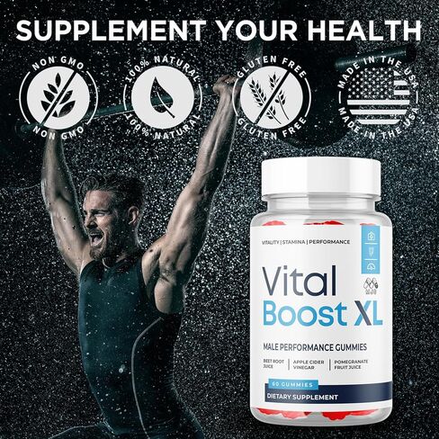 (عبوتان) علكات Vital Boost XL، علكات VitalBoost XL الرسمية للرجال مع جميع المكونات الطبيعية، Vital Boost XL المتقدمة لدعم الصحة مع فيتامينات نمط الحياة النشطة المتميزة (120 علكة) in Kuwait
