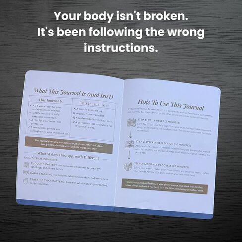 Self-Made Mind & Body 12-Week Reset Journal – Science-Backed Daily Planner for Metabolic Health, Emotional Well-being, and Sustainable Weight Loss (Brown) in Kuwait