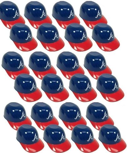 MLB Mini Batting Helmet Ice Cream Sundae/Snack Bowls, Braves - 24 Pack in Kuwait