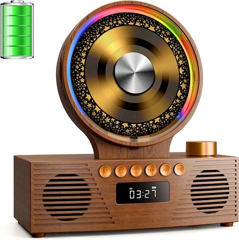 Kogoda Desktop CD Player Portable with Bluetooth,Dual Stereo Speakers, CD Music Player for Home with Remote Control,Dust Cover,FM Radio,LED Screen,3.5mm Jack AUX Input Output,White,Gift in Saudi Arabia