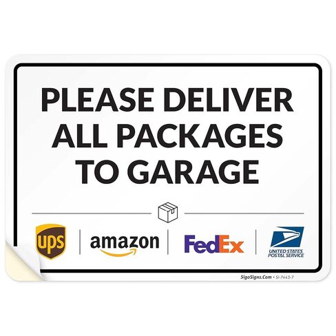 Custom Package Delivery Sign, Delivery Instructions, 10x7 Inches, 4 Mil Vinyl Decal Stickers Weather Resistant, Made in USA by Sigo Signs in Kuwait