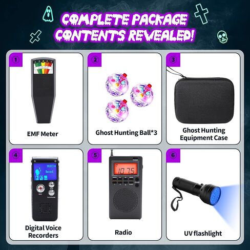 Professional 8 Pcs Ghost Hunting Equipment Kit, All-in-One Ghost Hunting Kit for Paranormal Research, Complete Ghost Investigation Equipment with EMF Meter, Spirit Box & Recorder in Kuwait
