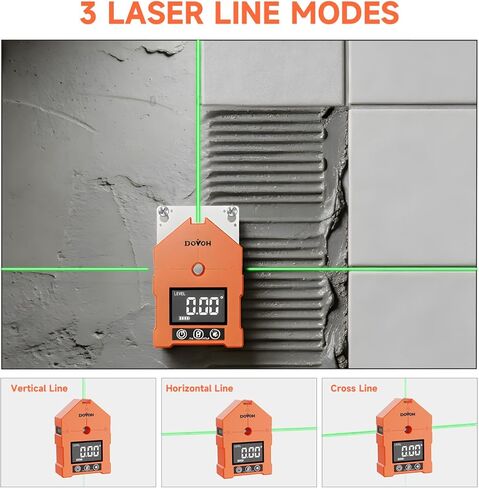 DOVOH 3-in-1 Digital Angle Finder with Laser, 3 Green Beam Digital Angle Gauge with Magnetic Rechargeable Inclinometer Digital Level Laser for Woodwork, Hanging Picture, Saw, WG-3L in Kuwait
