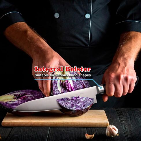 Japanese Chef Knife - 9.5 inches, Professional Sushi Knife with Black Ergonomic Handle in Kuwait