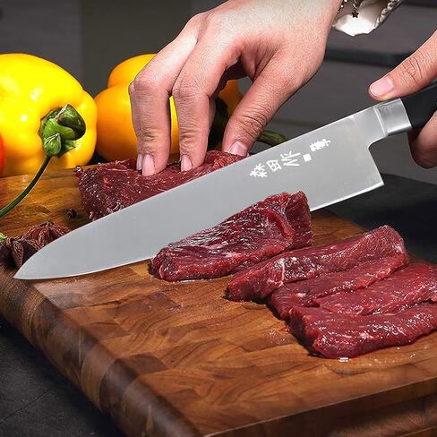 Japanese Chef Knife - 9.5 inches, Professional Sushi Knife with Black Ergonomic Handle in Kuwait