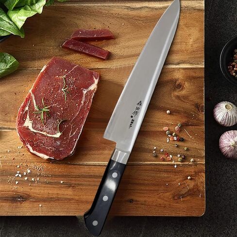 Japanese Chef Knife - 9.5 inches, Professional Sushi Knife with Black Ergonomic Handle in Kuwait