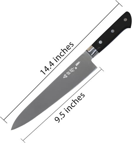 Japanese Chef Knife - 9.5 inches, Professional Sushi Knife with Black Ergonomic Handle in Kuwait