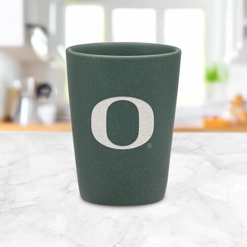 ريكو إندستريز NCAA أوريغون داكس سيج 2oz زجاج سيراميك للمشجعين، محفور بالليزر في زجاج طلقة واحد ملون عصري in Kuwait